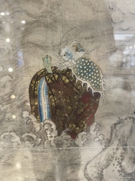 Chinese school: 'Deities in heaven', ink and colour on silk, 19th C.