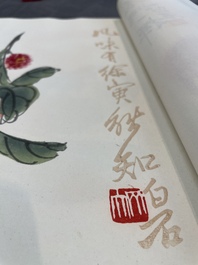 A box with two albums containing 200 woodblocks, 48 of which after Qi Baishi and 38 after Zhang Daqian, Rong Bao Zhai studio, Beijing, 1955