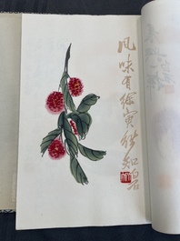 A box with two albums containing 200 woodblocks, 48 of which after Qi Baishi and 38 after Zhang Daqian, Rong Bao Zhai studio, Beijing, 1955