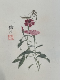 A box with two albums containing 200 woodblocks, 48 of which after Qi Baishi and 38 after Zhang Daqian, Rong Bao Zhai studio, Beijing, 1955