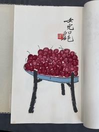 A box with two albums containing 200 woodblocks, 48 of which after Qi Baishi and 38 after Zhang Daqian, Rong Bao Zhai studio, Beijing, 1955