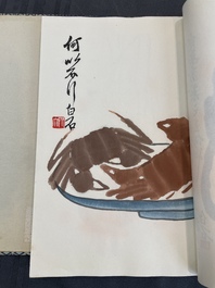 A box with two albums containing 200 woodblocks, 48 of which after Qi Baishi and 38 after Zhang Daqian, Rong Bao Zhai studio, Beijing, 1955