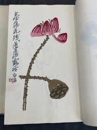 A box with two albums containing 200 woodblocks, 48 of which after Qi Baishi and 38 after Zhang Daqian, Rong Bao Zhai studio, Beijing, 1955