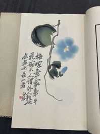 A box with two albums containing 200 woodblocks, 48 of which after Qi Baishi and 38 after Zhang Daqian, Rong Bao Zhai studio, Beijing, 1955