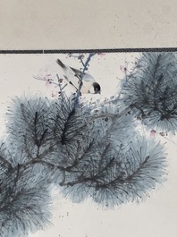 Yan Bolong 顏伯龍 (1898-1955): 'Pheasants under the pine tree', ink and colour on paper, dated 1944