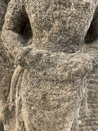 An Indonesian lavastone stele depicting goddess Durga, Central Java, 10/11th C.