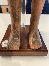 A Chinese painted pottery stick man figure and a pottery 'zodiac' offering vessel, Han/Song