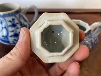 Two Chinese blue and white teapots and covers, Yongzheng