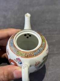 Four Chinese famille rose and verte wares, 19/20th C.