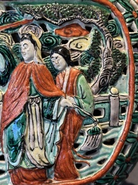 Four Chinese famille rose and verte wares, 19/20th C.