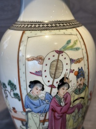 Four Chinese famille rose and verte wares, 19/20th C.