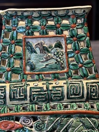 Four Chinese famille rose and verte wares, 19/20th C.