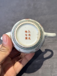 Four Chinese famille rose and verte wares, 19/20th C.