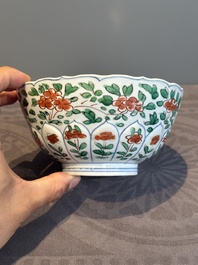 A Chinese famille verte bowl with floral design, Chenghua mark, Kangxi