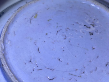 Four Chinese blue and white plates, Wanli and late Ming