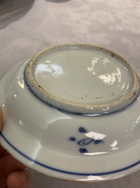 Six Chinese blue and white ko-sometsuke 'ox' plates for the Japanese market, Transitional period