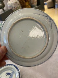 Three Chinese blue and white ko-sometsuke plates for the Japanese market, late Ming