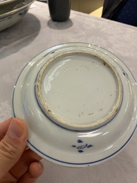 Six Chinese blue and white ko-sometsuke 'ox' plates for the Japanese market, Transitional period