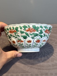 A Chinese famille verte bowl with floral design, Chenghua mark, Kangxi