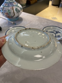 Three Chinese blue and white ko-sometsuke plates for the Japanese market, late Ming