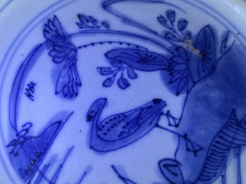Four Chinese blue and white plates, Wanli and late Ming