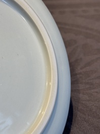 A rare Chinese blue and white 'Bleu de Hue' plate for the Vietnamese market, B&iacute;ch Ngọc 碧玉 seal mark, 19th C.