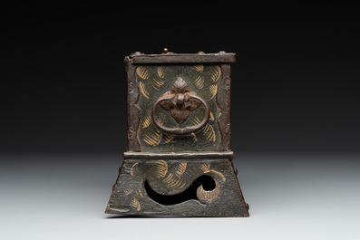 A polychrome wrought-iron casket, South Germany, Nuremberg, 17th C.