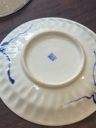 15 Chinese blue and white cups and 19 saucers, Kangxi/Yongzheng