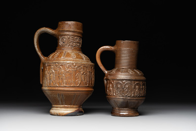 Two Raeren stoneware jugs, late 16th C.