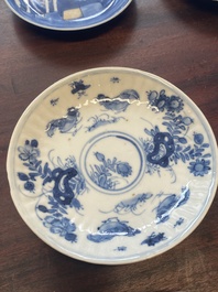 15 Chinese blue and white cups and 19 saucers, Kangxi/Yongzheng