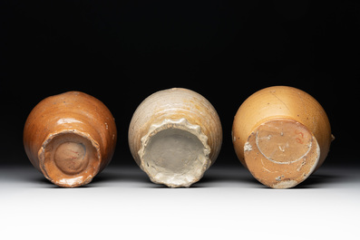 Three German stoneware jugs, 16th C.
