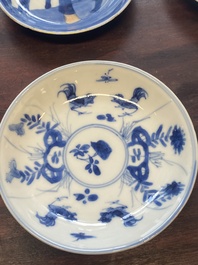 15 Chinese blue and white cups and 19 saucers, Kangxi/Yongzheng