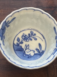 15 Chinese blue and white cups and 19 saucers, Kangxi/Yongzheng
