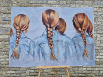 Dirk Bossouw: 'Together we stand', oil on canvas, 2019
