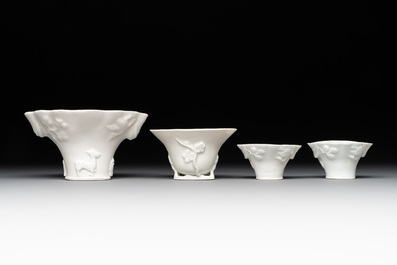 Seven Chinese Dehua blanc de Chine wares, 18th C. and later
