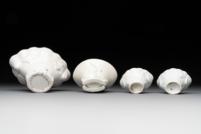 Seven Chinese Dehua blanc de Chine wares, 18th C. and later