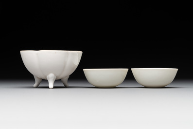 Seven Chinese Dehua blanc de Chine wares, 18th C. and later