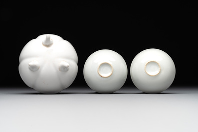 Seven Chinese Dehua blanc de Chine wares, 18th C. and later