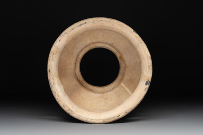 A rare Vietnamese or Annamese reticulated blue and white lotus vessel, 15/16th C.