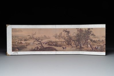 Collection of ten Chinese books about Taoism and an album after Giuseppe Castiglione (郎世寧, 1688-1766): 'One Hundred Horses,' 20th C.