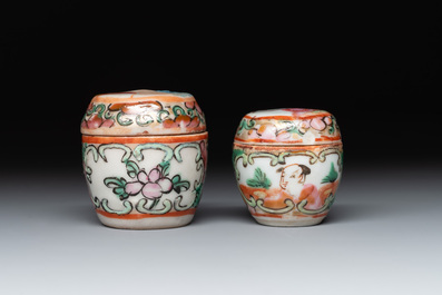A varied collection of nine Chinese famille rose wares, 19/20th C.