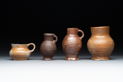 Six German stoneware jugs and mugs, 15/16th C.