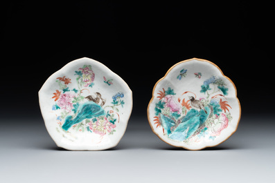 A varied collection of nine Chinese famille rose wares, 19/20th C.