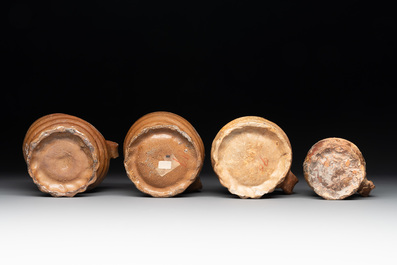 18 German stoneware jugs, mugs and vessels, 15th C. and later