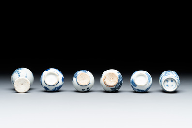 A varied collection of 13 Chinese famille rose, blue and white wares, Transitional period/19th C.