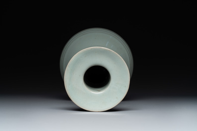 A rare Chinese Longquan celadon bottle vase, Song/Yuan