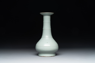 A rare Chinese Longquan celadon bottle vase, Song/Yuan
