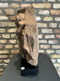 An Indian architectural red sandstone fragment with a divinity, 13th C.