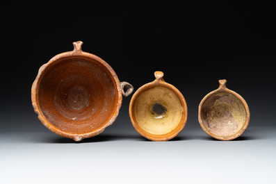 Five slipware vessels, The Netherlands, 17th C.