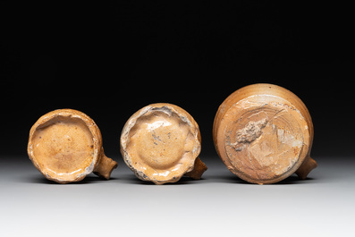 A collection of 10 German stoneware mugs, 14/16th C.